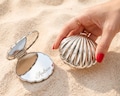 Personalized Seashell Makeup Mirror, Engraved Clam Shell Pocket Mirror, Bridesmaid Gift product logo