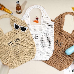Personalisierte Bast Strand Tragetasche, Benutzerdefinierte Stroh Tasche, Monogramm Brautjungfer Geschenke Tasche, Initiale gewebte Tasche, Junggesellinnenabschied Tasche, Party Favor Tasche
