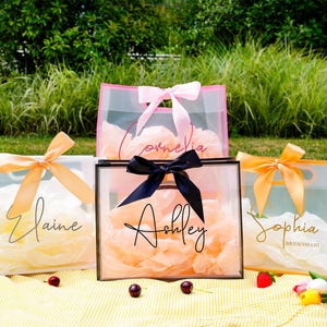 Personalisierte klare Geschenktüten mit Goldrand, Weihnachtsgeschenke, Weihnachtsgeschenke