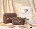 Personalized Waffle Cosmetic Bag, Embroidered Monogram Toiletry Bag, Bridesmaid Gift product logo