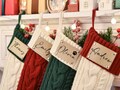 2024 Engraved Leather Patch Stockings,Christmas Stockings with Name,Holiday Stockings,Knit Stockings,Family Stocking Set,Holiday Decor Gift