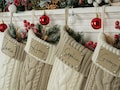 Personalized Knit Christmas Stocking:2025 Engraved Leather Patch Stockings, Family Holiday Decor