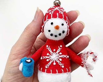 PATTERN TUTORIAL: Sweater Weather Felt Snowman Ornament