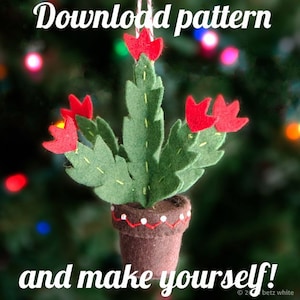 Christmas Cactus Felt Ornament PDF PATTERN