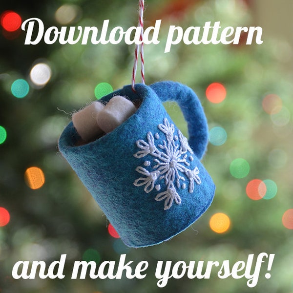 Hot Chocolate Felt Ornament PDF PATTERN