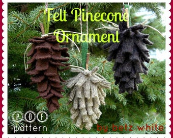 Felt Pinecone Ornament PDF PATTERN