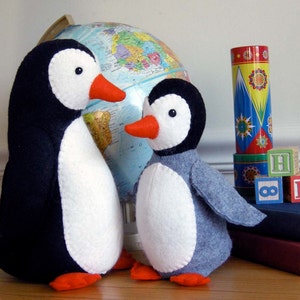 Poppy and Pip stuffed felt penguin PDF pattern image 2