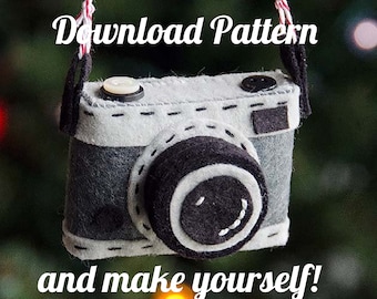 Say Cheese! Camera Felt Ornament PDF PATTERN