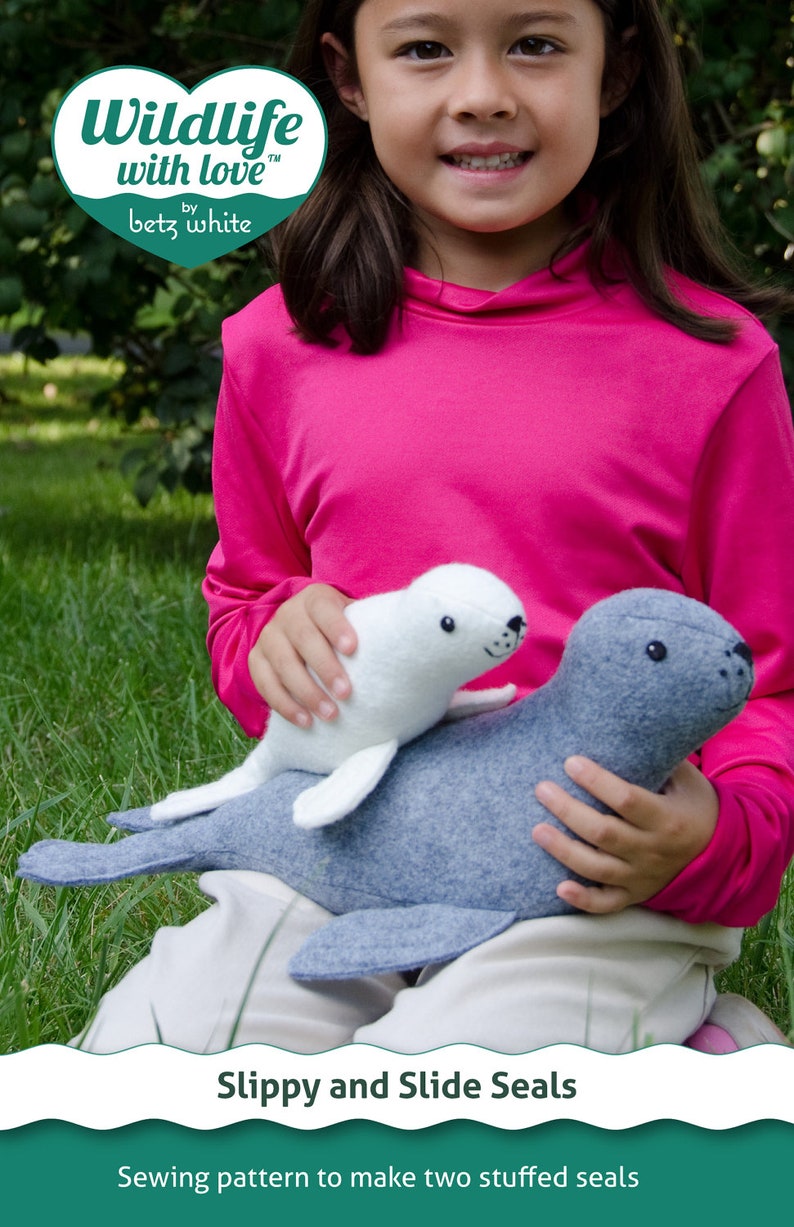 Slippy and Slide stuffed felt seals PDF pattern image 1