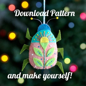 Beetle Bug Felt Ornament PDF PATTERN