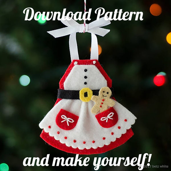 Mrs. C's Apron Felt Ornament PDF PATTERN