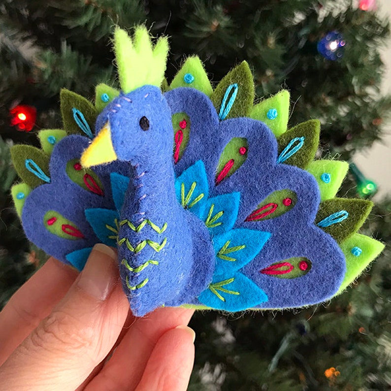 Peacock Felt Ornament PDF PATTERN image 3