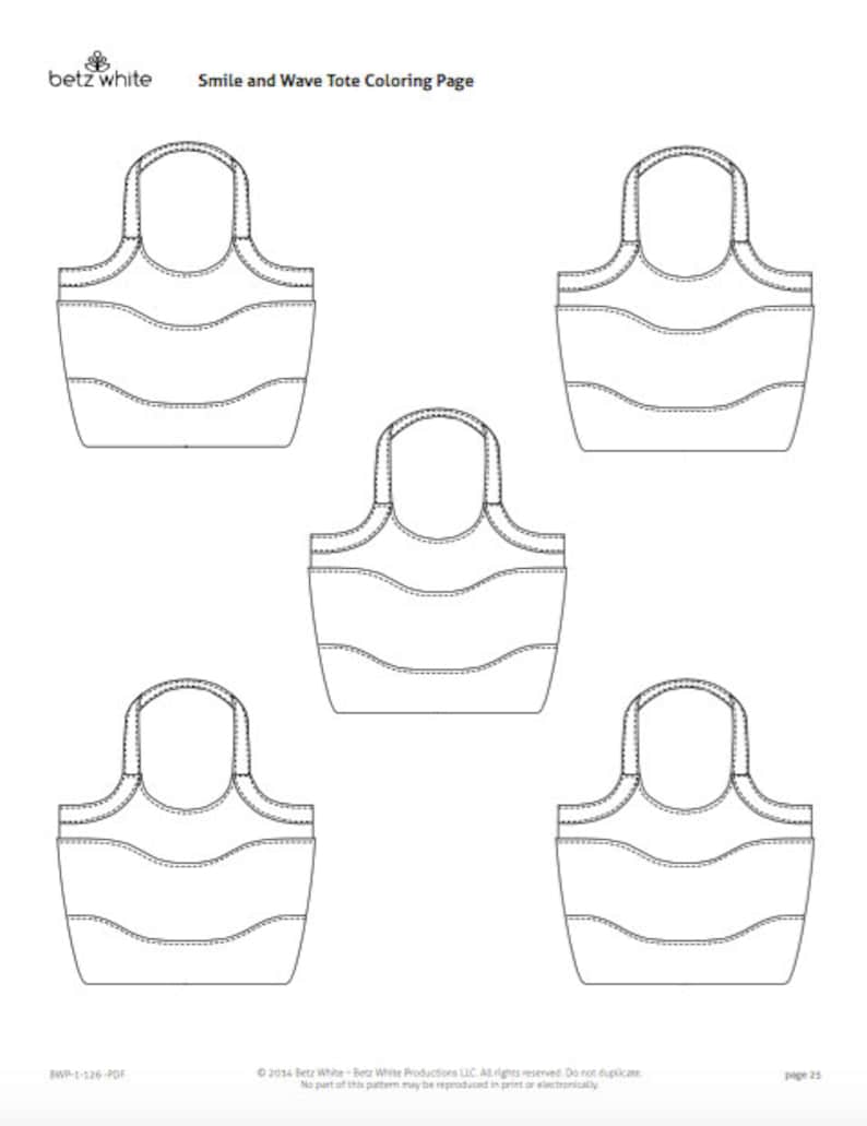 Smile and Wave Tote Bag PDF Sewing Pattern - Etsy España