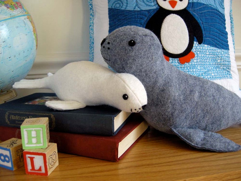 Slippy and Slide stuffed felt seals PDF pattern image 2