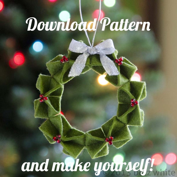 Origami Wreath Felt Ornament PDF PATTERN