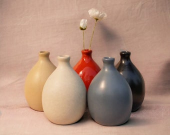 Thai Ceramic Flower Vase,Handmade Home Decor Pottery,Minimalistic Style.