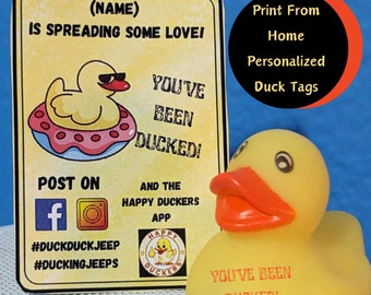 Vous avez été esquivé ! Étiquettes imprimables personnalisées de ducking de Jeep, étiquettes de ducking, étiquettes de canard, jeep de canard de canard