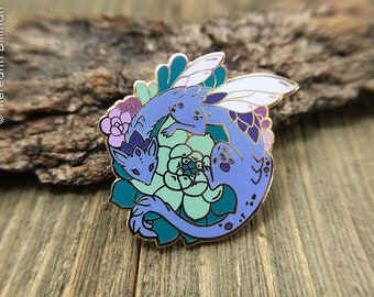 Succulent Dragon Enamel Pin, Dragon Art, lapel  pin, cactus garden, plant lover, botanical