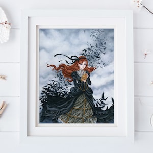 Steampunk art | Raven print | Crows | Victorian Gothic | fantasy art | Meredith Dillman