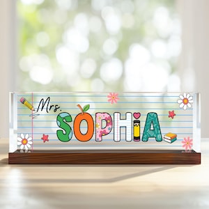 Custom Teacher Desk Name Plate, Teacher Name Plate, Personalized Name Plate for Teacher, Custom Name Teacher Gift, Gift for Teacher