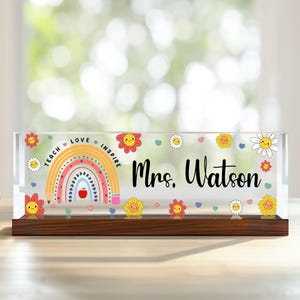 Custom Teacher Desk Name Plate - Personalized Acrylic Name Plate for Teacher - Teacher Gift Idea - Teacher Office Decor -Custom Teacher Sign