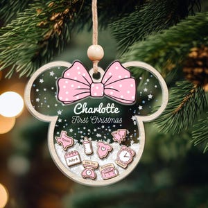 Baby&#39;s First Christmas Ornament 2025, Personalized Baby 1st Christmas Ornament, Custom New Baby Gift, 4D Shake Babies Ornament,Baby Keepsake