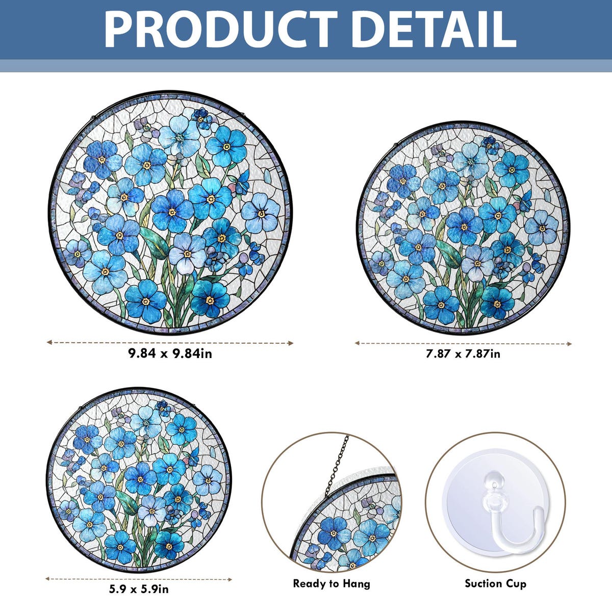Suncatcher Forget Me Not, Blue Flowers Glass Decor, Memorial Gift, Light Catcher for Window, Floral Stained Glass Ornament, Gift for Friend - Etsy