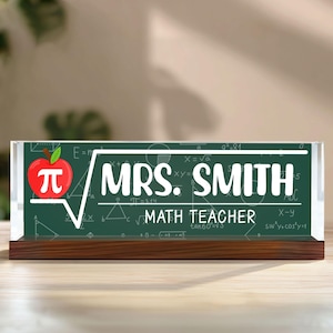 Math Teacher Gifts, Math Teacher Name Plate, Personalized Gifts For Teacher, Teacher Desk Name Plate, Teacher Appreciation Gift,Teacher Gift