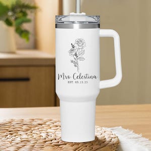 Custom Unique Wedding Gift for Bride 40oz Tumbler-Personalized Mrs Engagement 40oz Tumbler, Wedding Gift for Bride to Be, Bridal Shower Gift