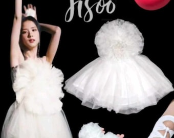 Jisoo dress,Jisoo Blackpink, Blackpink dress  Cut dress, dance dress, cove dress, cover dress, Jisoo Blackpink Flower Kpop
