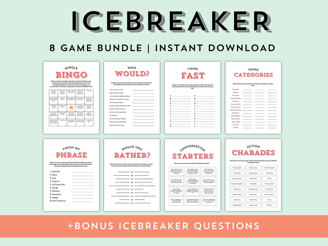 Icebreaker Games Icebreaker Questions Printable Icebreaker Group Icebreaker Games Icebreaker Questions Printable Icebreaker Group
