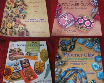 Destash 13 Polymer Clay Books, 1 Magazine, 7 Polyinformer Newsletters, Debbie Jackson, Sue Heaser, Donna Kato, Carol Blackburn, & More Used