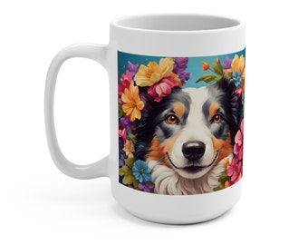 Border Collie Mug, Coffee Mug 15oz, Border Collie Gift, Dog Mom Mug, Border Collie Owner Gift, Dog Theme Mug, Cute Border Collie Mug