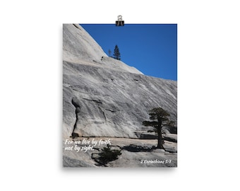 Yosemite Poster, Yosemite Print, Inspirational Print, Inspiration Photo, Courage Poster, Nature Photo, Mountain Photo, Mountain Print, Bible
