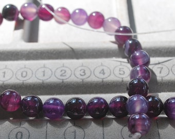 10 MM Purple Dragon Vein Loose Beads Jewelry Supplies 38 Count, Vein Agate Stone Beads, Purple Agate Beads, Cracked Agate Beads