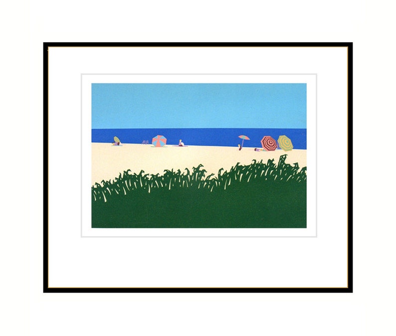 Vintage Cape Cod silkscreen print Chatham Beach Etsy