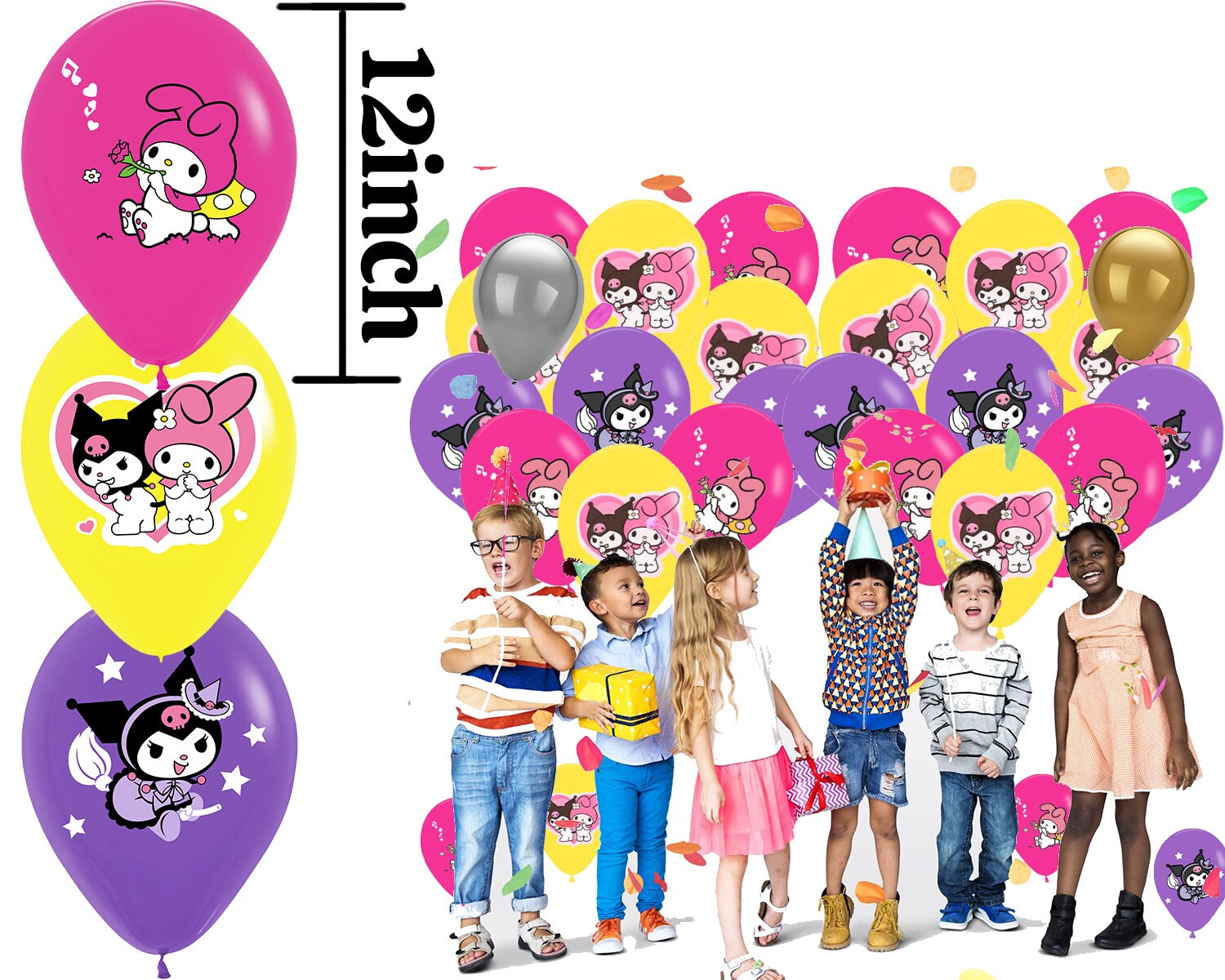 KUROMI Tableware Party Cake Topper Cupcake Happy Birthday Supplies