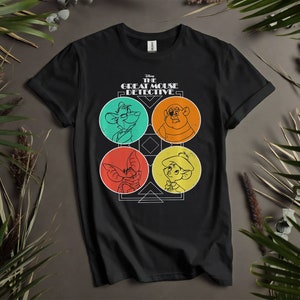 The Great Mouse Detective Characters Squad Custom T-Shirts for Men, Women, and Kids - Sizes S to 5XL | Ladies' T-Shirts Available K399