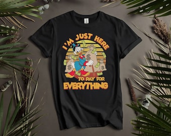 Camisetas retro personalizadas con el mensaje "Estoy aquí para pagar todo" para hombres, mujeres y niños. Tallas S a 5XL. Camisetas para mujer disponibles. K694
