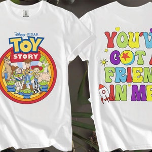 Camisetas personalizadas de Toy Story con la frase "Tienes un amigo en mí" para hombres, mujeres y niños. Tallas S a 5XL. Camisetas para mujer disponibles. AB47-2