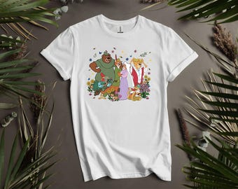 Disney Robin Hood Film 1973 Floral T-Shirts, Hoodie für Männer, Frauen und Kinder - Größen S bis 5XL | Damen T-Shirts Hoodie Verfügbar AD658