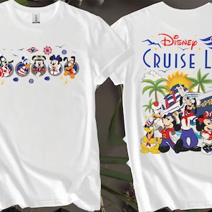 2-seitiges Disney Cruise Line Micky und Freunde benutzerdefinierte T-Shirts für Männer, Frauen und Kinder - Größen S bis 5XL | Damen T-Shirts erhältlich AB69-2