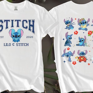 Camisetas personalizadas de Disney Stitch Aloha Emotions de 2 caras para hombres, mujeres y niños. Tallas S a 5XL. Camisetas para mujer disponibles. AB75-2