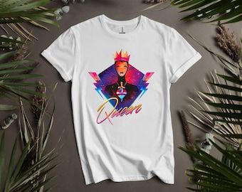 Disney Villains 90 S Evil Queen Neon T-Shirts, Hoodie for Men, Women, and Kids - Sizes S to 5XL | Ladies' T-Shirts Hoodie Available AD765