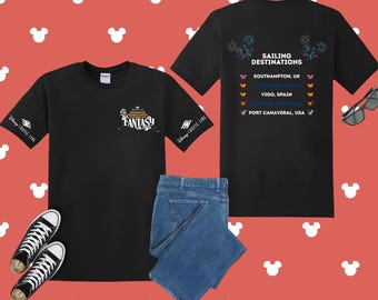 Disney Segeln Ziel Tour Southampton La Coruna Vigo Funchal USA T-Shirt für Männer Frauen Kinder - Kreuzfahrt Urlaub Grafik T-Shirt M633-2