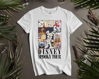 Camisetas personalizadas con personajes de Halloween de Disney Spooky Tour para hombres, mujeres y niños (tallas S a 5XL) / Camisetas de mujer disponibles I42