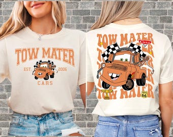 Sudadera unisex con capucha y estampado DTF premium de Mater Disney Cars Lightening, estilo vintage y estético, N649-2