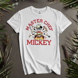 Camisetas personalizadas retrô Mickey Friends Master Chef Mickey Mouse para homens, mulheres e crianças - tamanhos S a 5XL | Camisetas femininas disponíveis K235