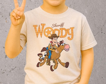 Sudadera unisex con capucha y mono del Sheriff Woody de Toy Story de Disney / Estampado DTF premium / Estilos vintage y estéticos / N142