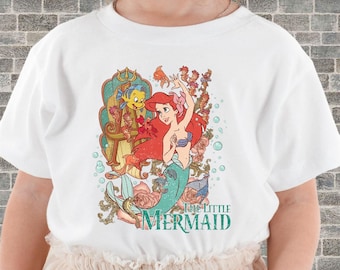 Camiseta, sudadera con capucha y mono unisex de La Sirenita de Disney / Estampado DTF premium / Estilos vintage y estéticos / N68